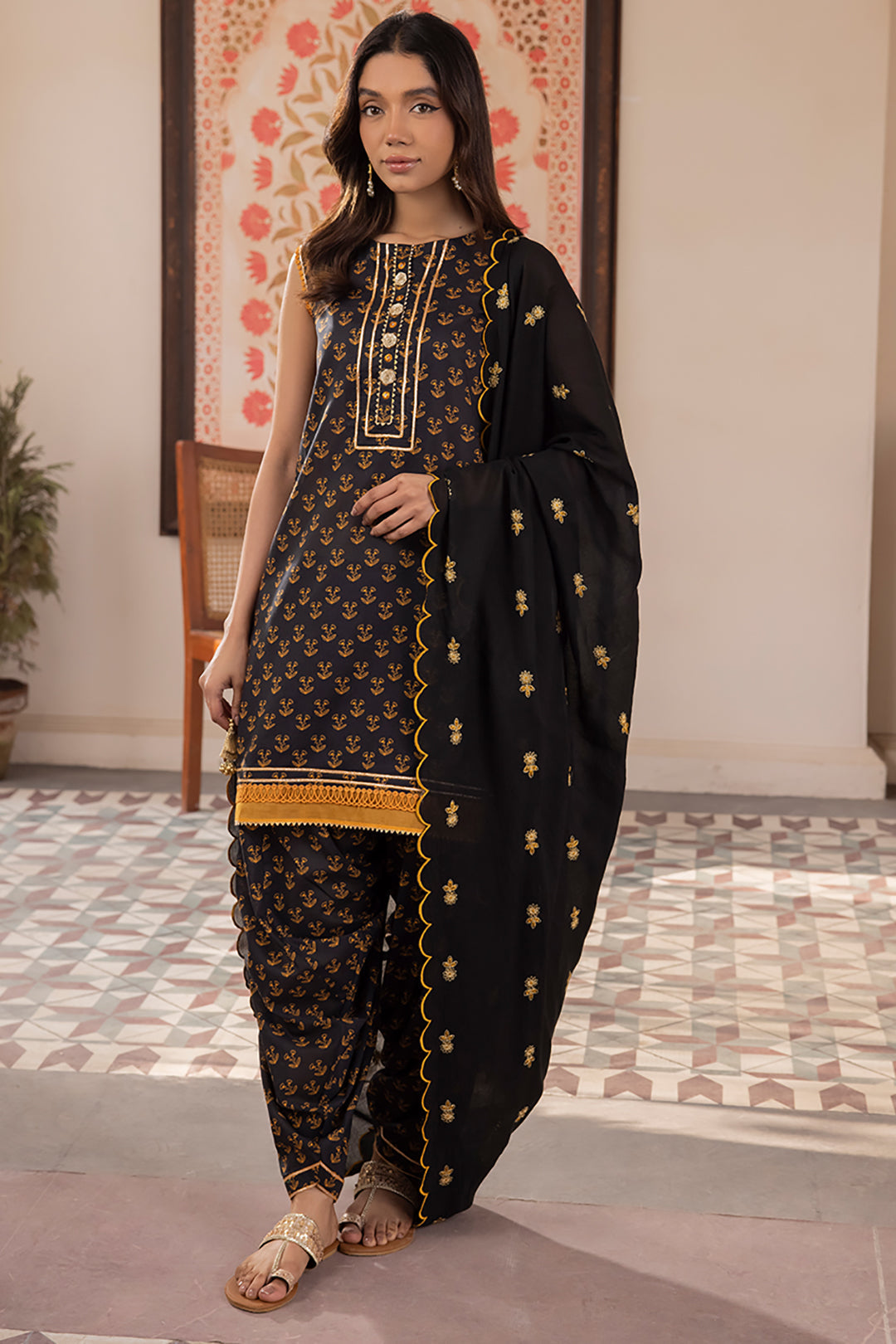 Zellbury | Unstitched 3 Piece Lawn | Embroidered Shirt Shalwar Dupatta - 1107 - by - Libasekhas UK - Registered Vendor of : Zellbury Women - 100% Original Designer Dresss