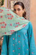 Zellbury | Unstitched 3 Piece Blue | Embroidered Shirt Shalwar Dupatta - 1115 - by - Libasekhas UK - Registered Vendor of : Zellbury Women - 100% Original Designer Dresss