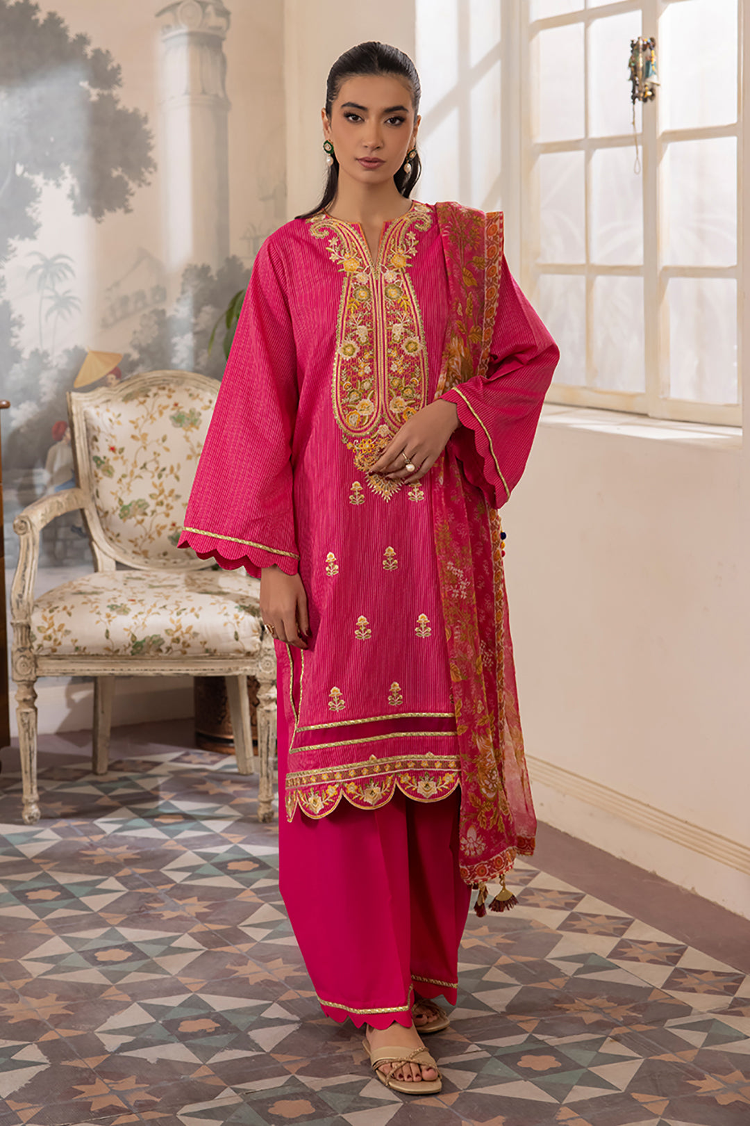 Zellbury | Unstitched 3 Piece Lawn | Embroidered Shirt Shalwar Dupatta - 1116 - by - Libasekhas UK - Registered Vendor of : Zellbury Women - 100% Original Designer Dresss