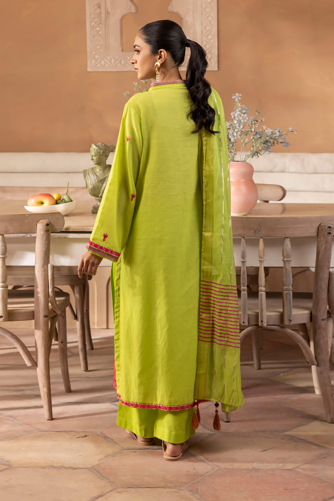 Zellbury | Unstitched 3 Piece Green | Embroidered Shirt Shalwar Dupatta - 1131 - by - Libasekhas UK - Registered Vendor of : Zellbury Women - 100% Original Designer Dresss
