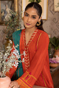 Zellbury | Unstitched 3 Piece Red | Embroidered Shirt Shalwar Dupatta - 1136 - by - Libasekhas UK - Registered Vendor of : Zellbury Women - 100% Original Designer Dresss