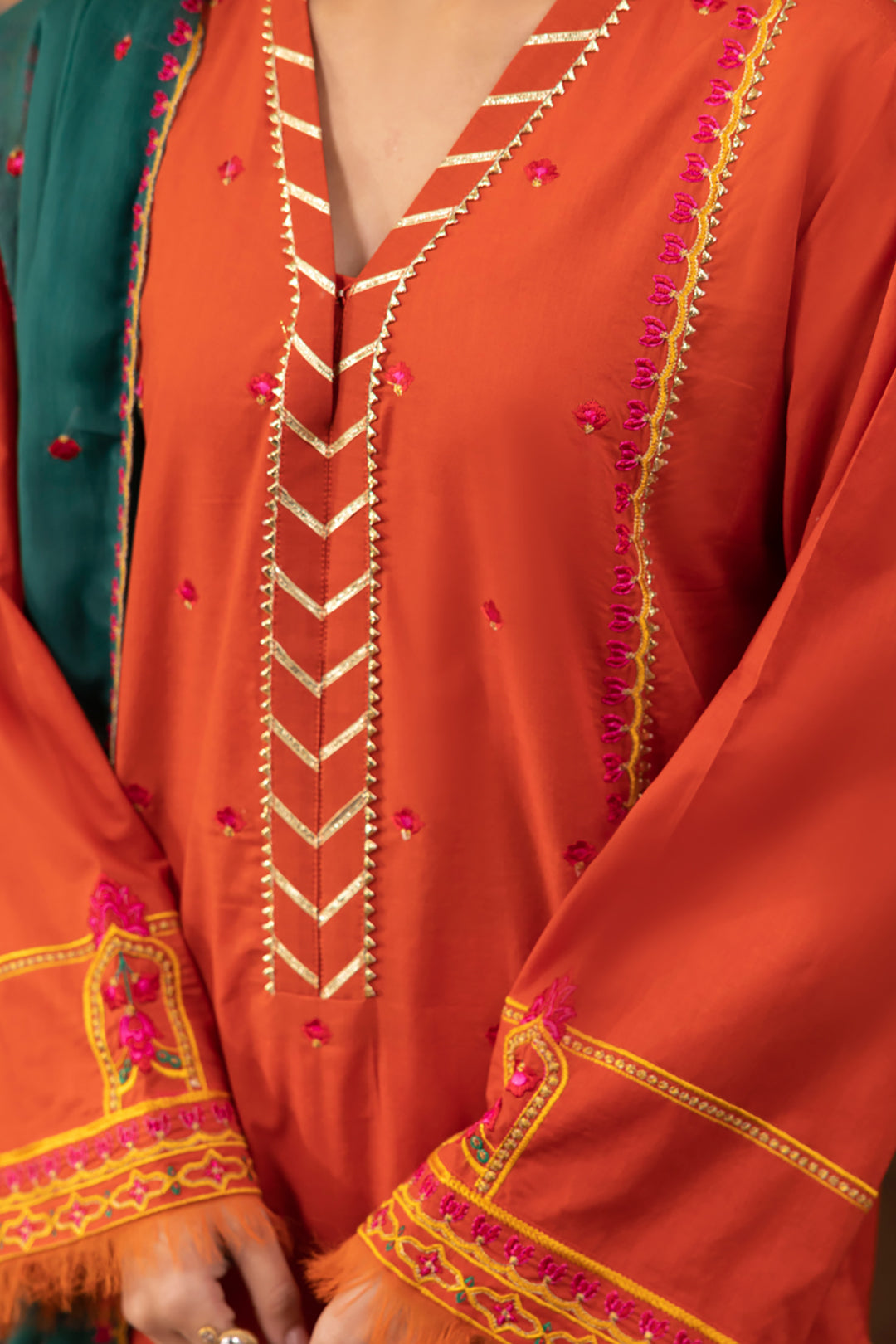 Zellbury | Unstitched 3 Piece Red | Embroidered Shirt Shalwar Dupatta - 1136 - by - Libasekhas UK - Registered Vendor of : Zellbury Women - 100% Original Designer Dresss