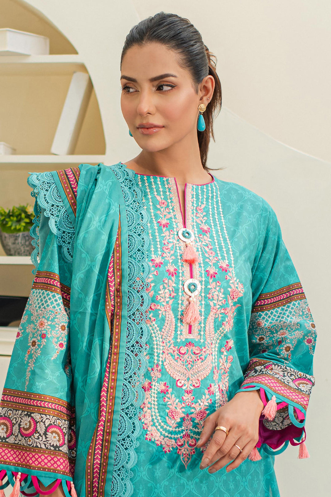 Zellbury | Unstitched 3 Piece Lawn | Embroidered Shirt Shalwar Dupatta - 1249 - by - Libasekhas UK - Registered Vendor of : Zellbury Women - 100% Original Designer Dresss