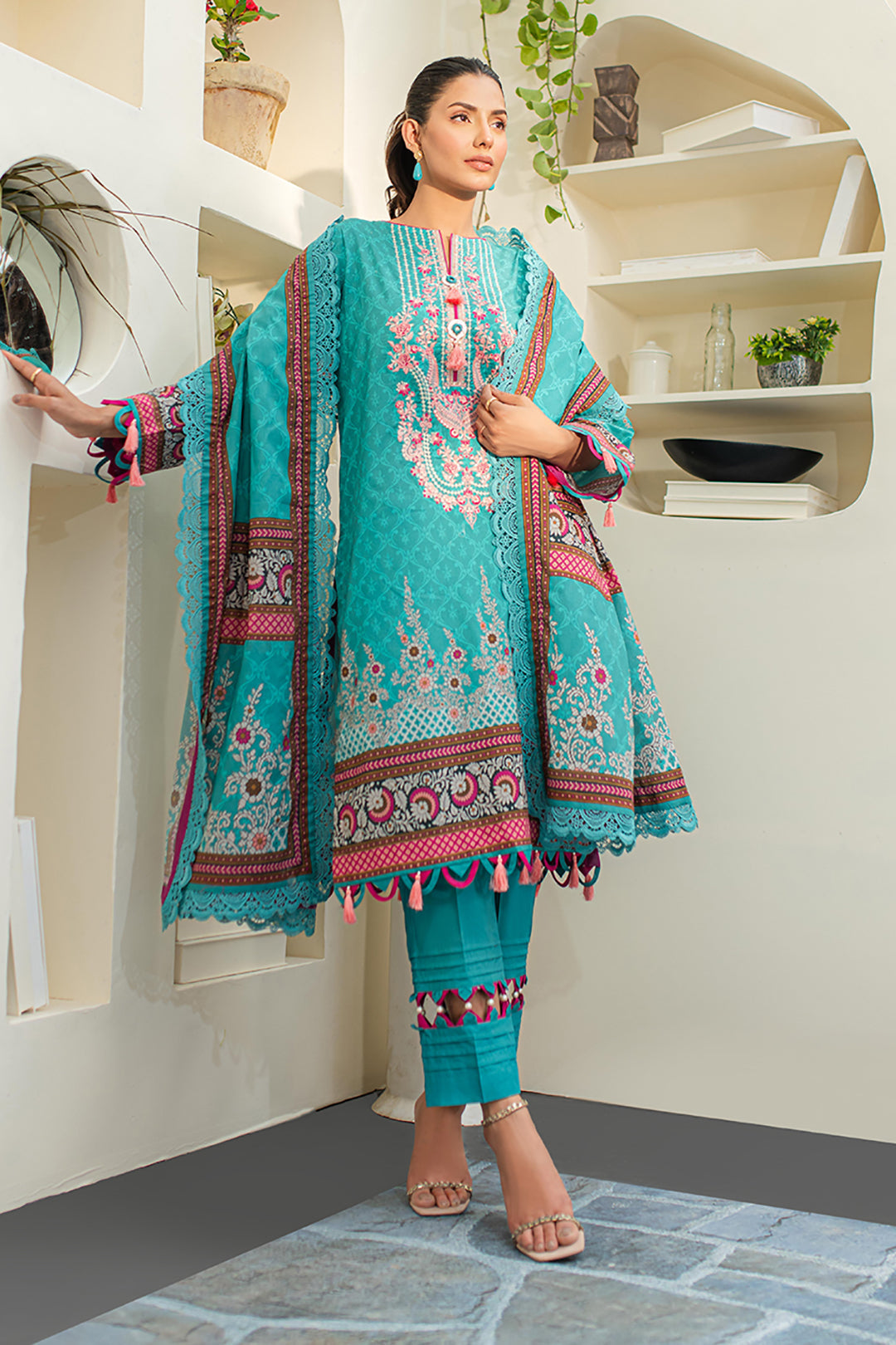 Zellbury | Unstitched 3 Piece Lawn | Embroidered Shirt Shalwar Dupatta - 1249 - by - Libasekhas UK - Registered Vendor of : Zellbury Women - 100% Original Designer Dresss