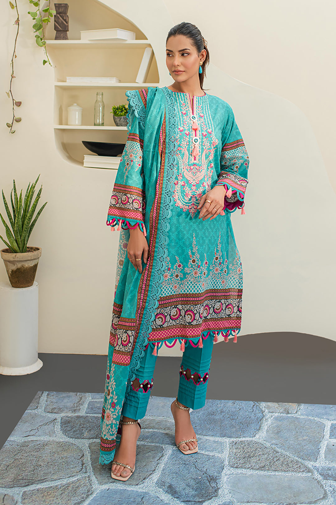 Zellbury | Unstitched 3 Piece Lawn | Embroidered Shirt Shalwar Dupatta - 1249 - by - Libasekhas UK - Registered Vendor of : Zellbury Women - 100% Original Designer Dresss