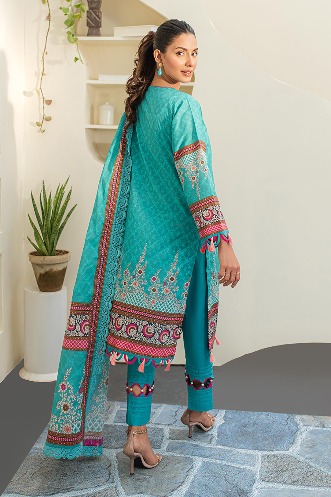 Zellbury | Unstitched 3 Piece Lawn | Embroidered Shirt Shalwar Dupatta - 1249 - by - Libasekhas UK - Registered Vendor of : Zellbury Women - 100% Original Designer Dresss