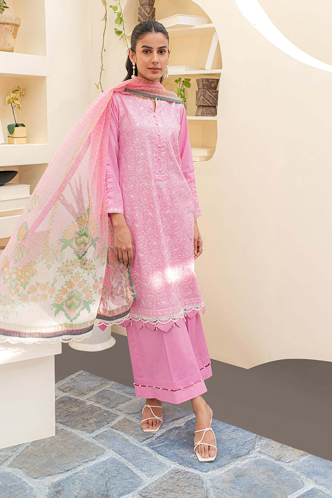 Zellbury | Unstitched 3 Piece Lawn | Embroidered Shirt Shalwar Dupatta - 1260 - by - Libasekhas UK - Registered Vendor of : Zellbury Women - 100% Original Designer Dresss