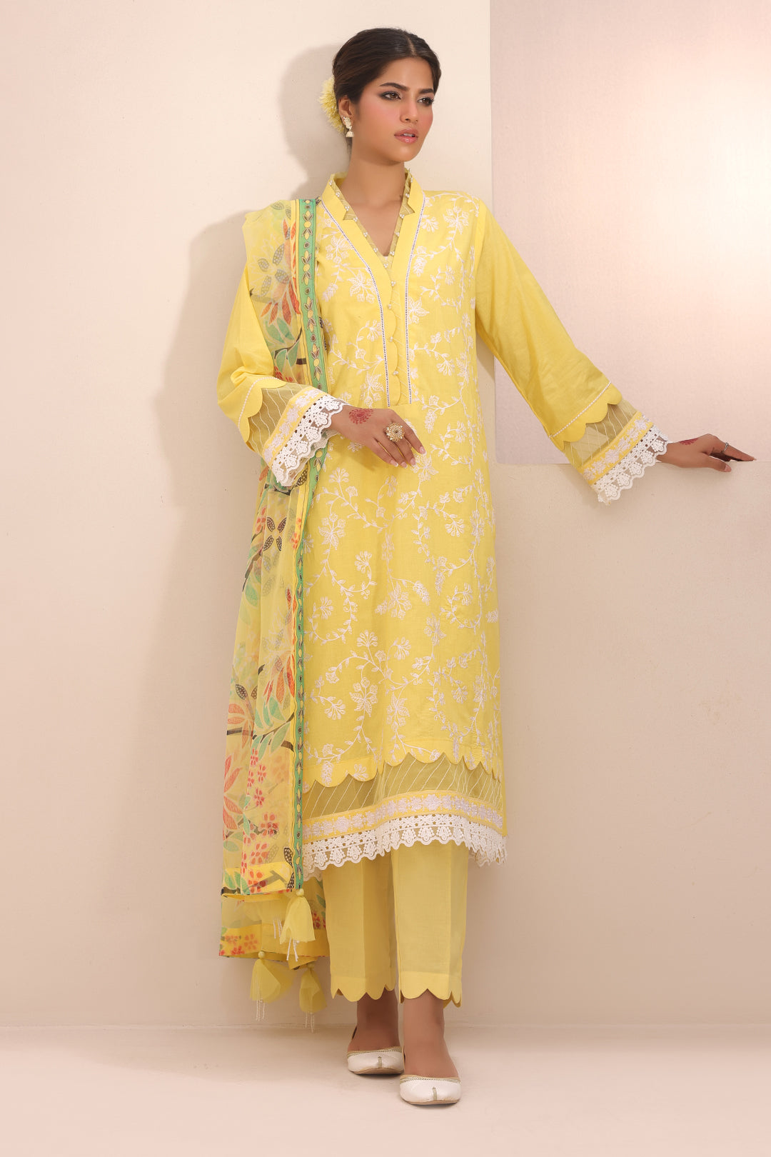 Zellbury | Unstitched 3 Piece Lawn | Embroidered Shirt Shalwar Dupatta - 1261 - by - Libasekhas UK - Registered Vendor of : Zellbury Women - 100% Original Designer Dresss