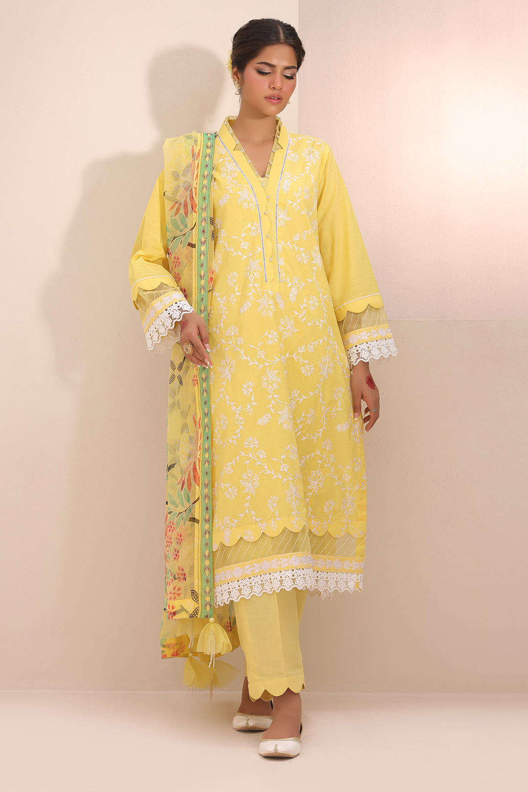 Zellbury | Unstitched 3 Piece Lawn | Embroidered Shirt Shalwar Dupatta - 1261 - by - Libasekhas UK - Registered Vendor of : Zellbury Women - 100% Original Designer Dresss