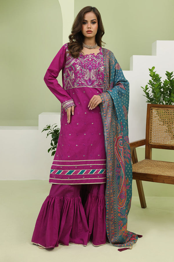 Zellbury | Unstitched 3 Piece Cambric | Embroidered Shirt Shalwar Dupatta - 1269 - by - Libasekhas UK - Registered Vendor of : Zellbury Women - 100% Original Designer Dresss