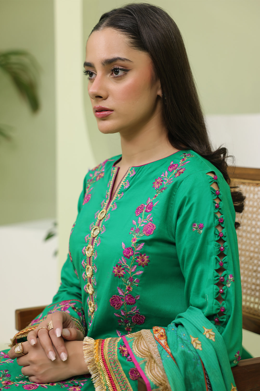 Zellbury | Unstitched 3 Piece Slub | Embroidered Shirt Shalwar Dupatta - 1283 - by - Libasekhas UK - Registered Vendor of : Zellbury Women - 100% Original Designer Dresss