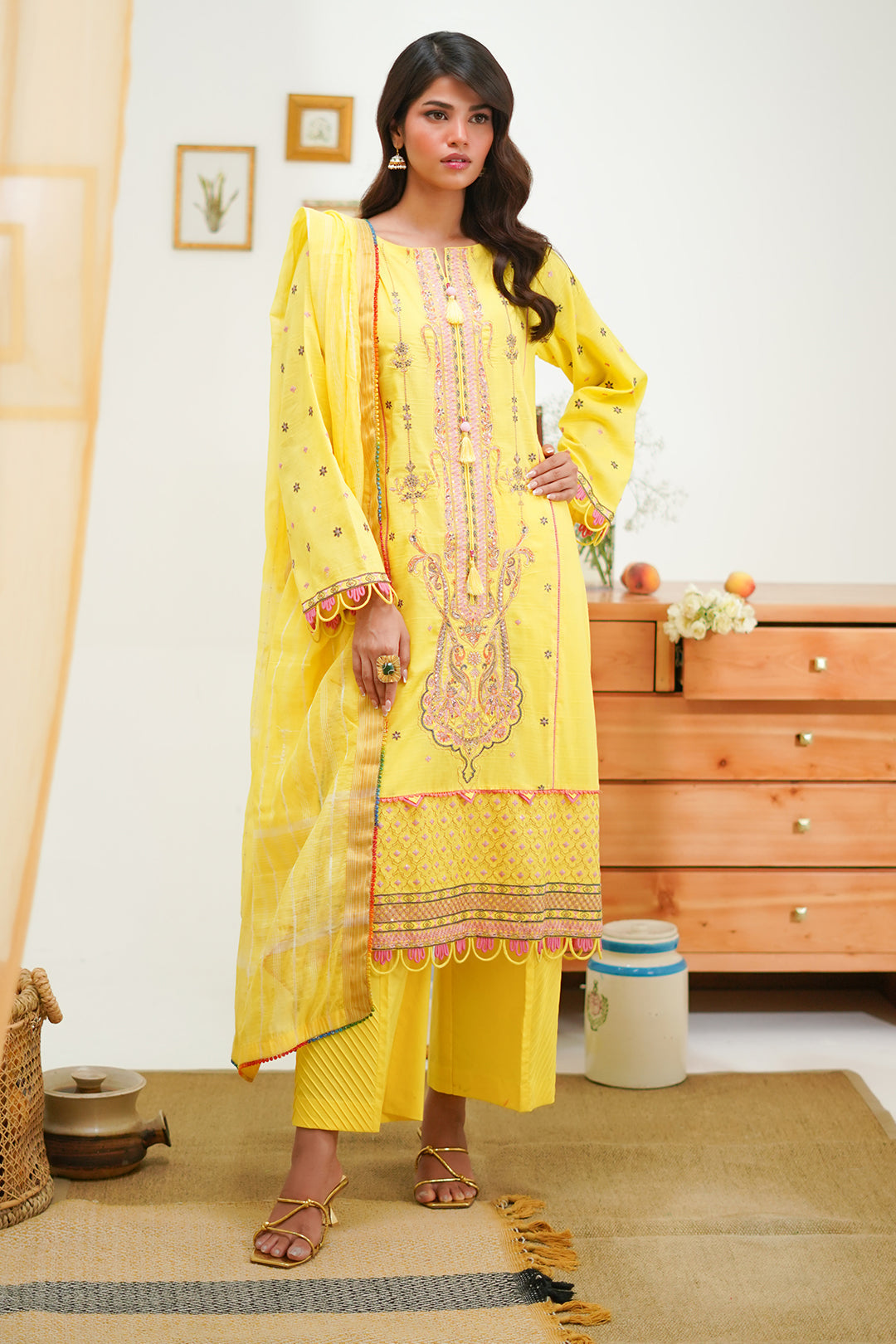 Zellbury | Unstitched 3 Piece Lawn | Embroidered Shirt Shalwar Dupatta - 1285 - by - Libasekhas UK - Registered Vendor of : Zellbury Women - 100% Original Designer Dresss