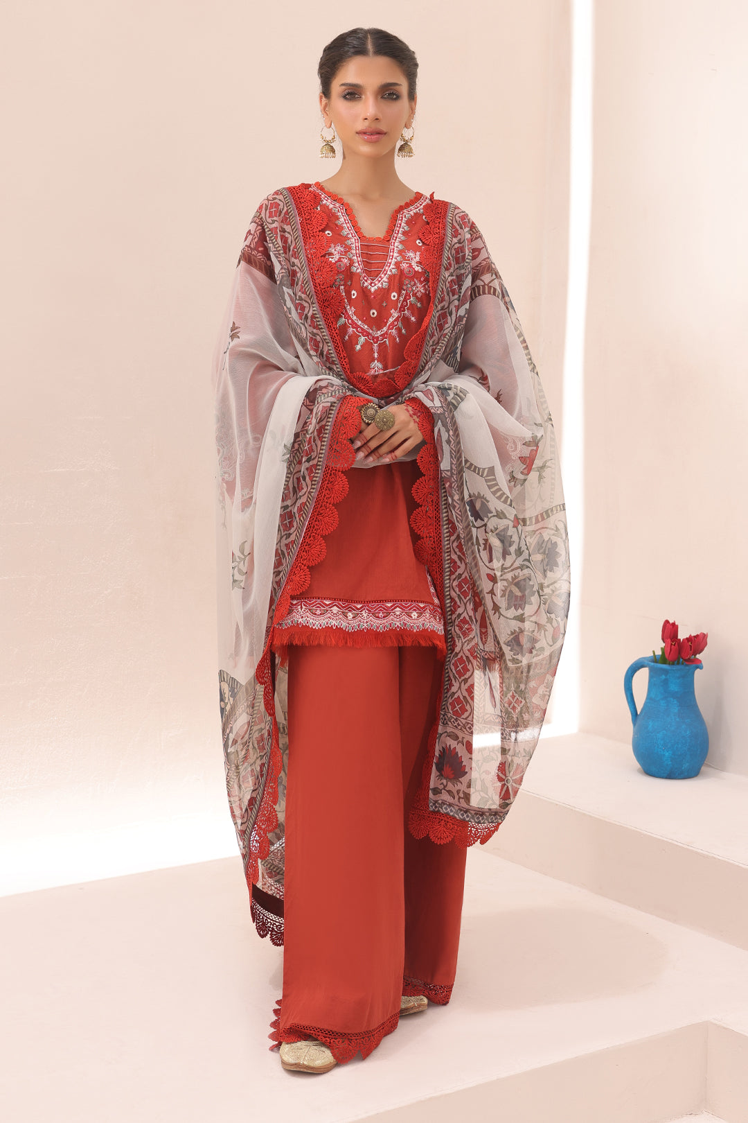 Zellbury | Unstitched 3 Piece Cambric | Embroidered Shirt Shalwar Dupatta - 1544 - by - Libasekhas UK - Registered Vendor of : Zellbury Women - 100% Original Designer Dresss
