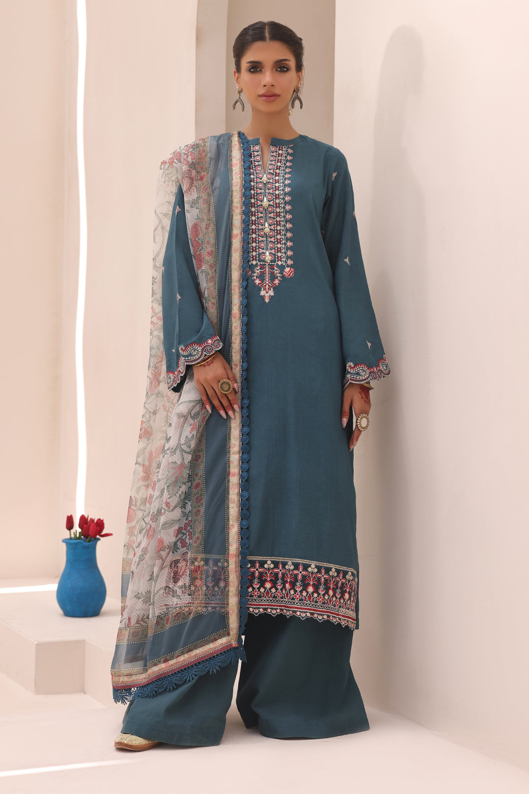 Zellbury | Unstitched 3 Piece Lawn | Embroidered Shirt Shalwar Dupatta - 1549 - by - Libasekhas UK - Registered Vendor of : Zellbury Women - 100% Original Designer Dresss