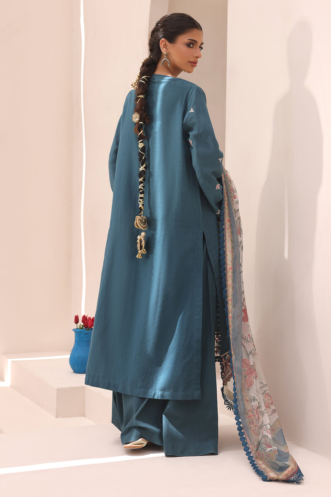 Zellbury | Unstitched 3 Piece Lawn | Embroidered Shirt Shalwar Dupatta - 1549 - by - Libasekhas UK - Registered Vendor of : Zellbury Women - 100% Original Designer Dresss