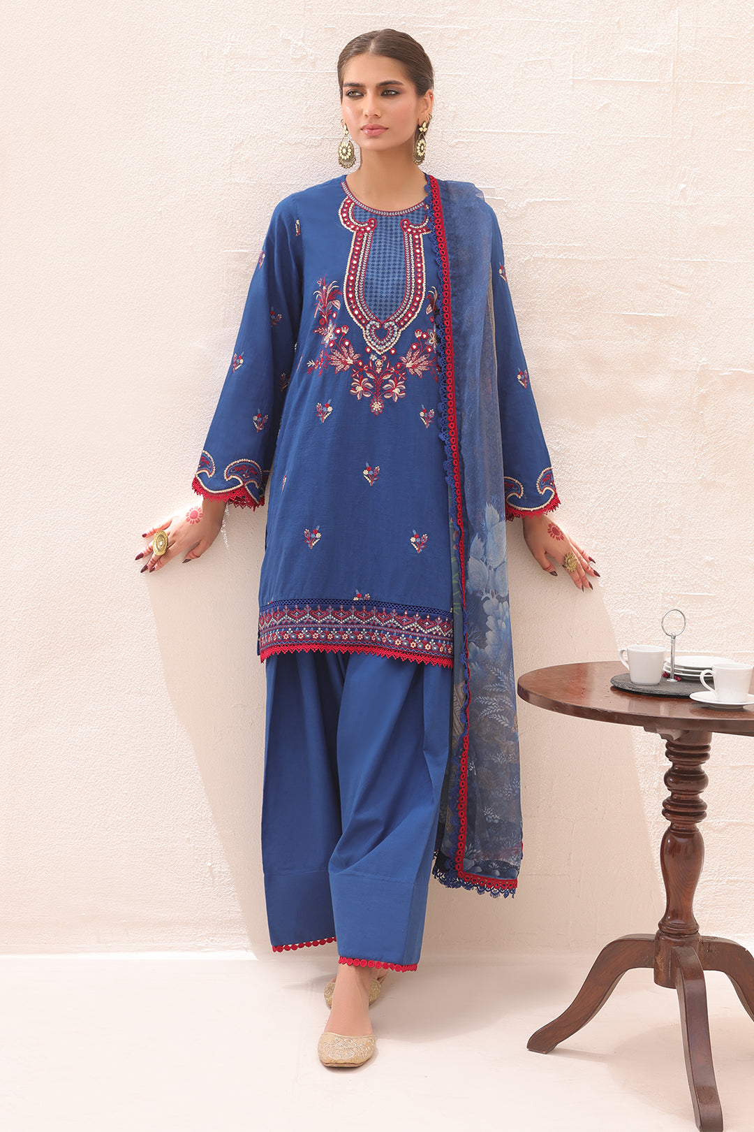 Zellbury | Unstitched 3 Piece Lawn | Embroidered Shirt Shalwar Dupatta - 1551 - by - Libasekhas UK - Registered Vendor of : Zellbury Women - 100% Original Designer Dresss
