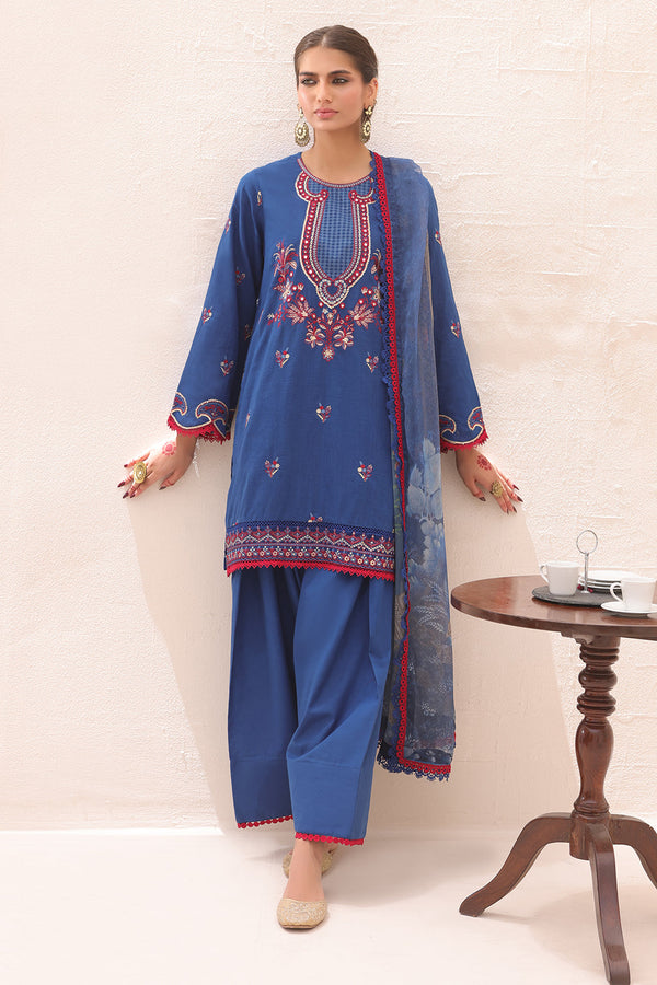 Zellbury | Unstitched 3 Piece Lawn | Embroidered Shirt Shalwar Dupatta - 1551 - by - Libasekhas UK - Registered Vendor of : Zellbury Women - 100% Original Designer Dresss