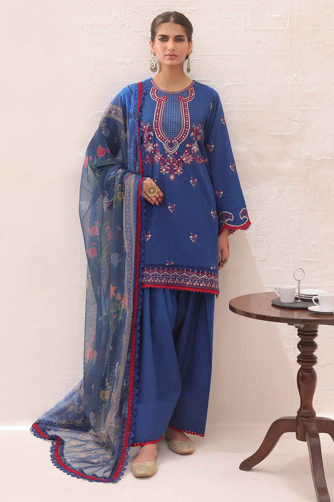 Zellbury | Unstitched 3 Piece Lawn | Embroidered Shirt Shalwar Dupatta - 1551 - by - Libasekhas UK - Registered Vendor of : Zellbury Women - 100% Original Designer Dresss