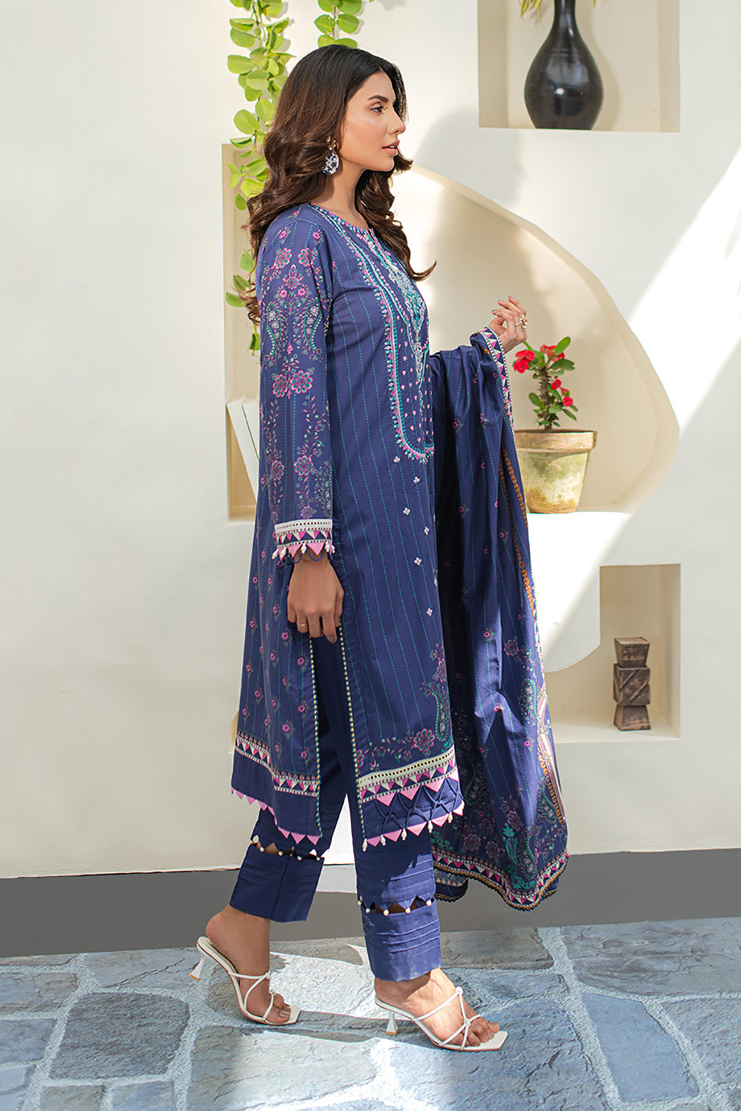 Zellbury | Unstitched 3 Piece Lawn | Embroidered Shirt Shalwar Dupatta - 1680 - by - Libasekhas UK - Registered Vendor of : Zellbury Women - 100% Original Designer Dresss