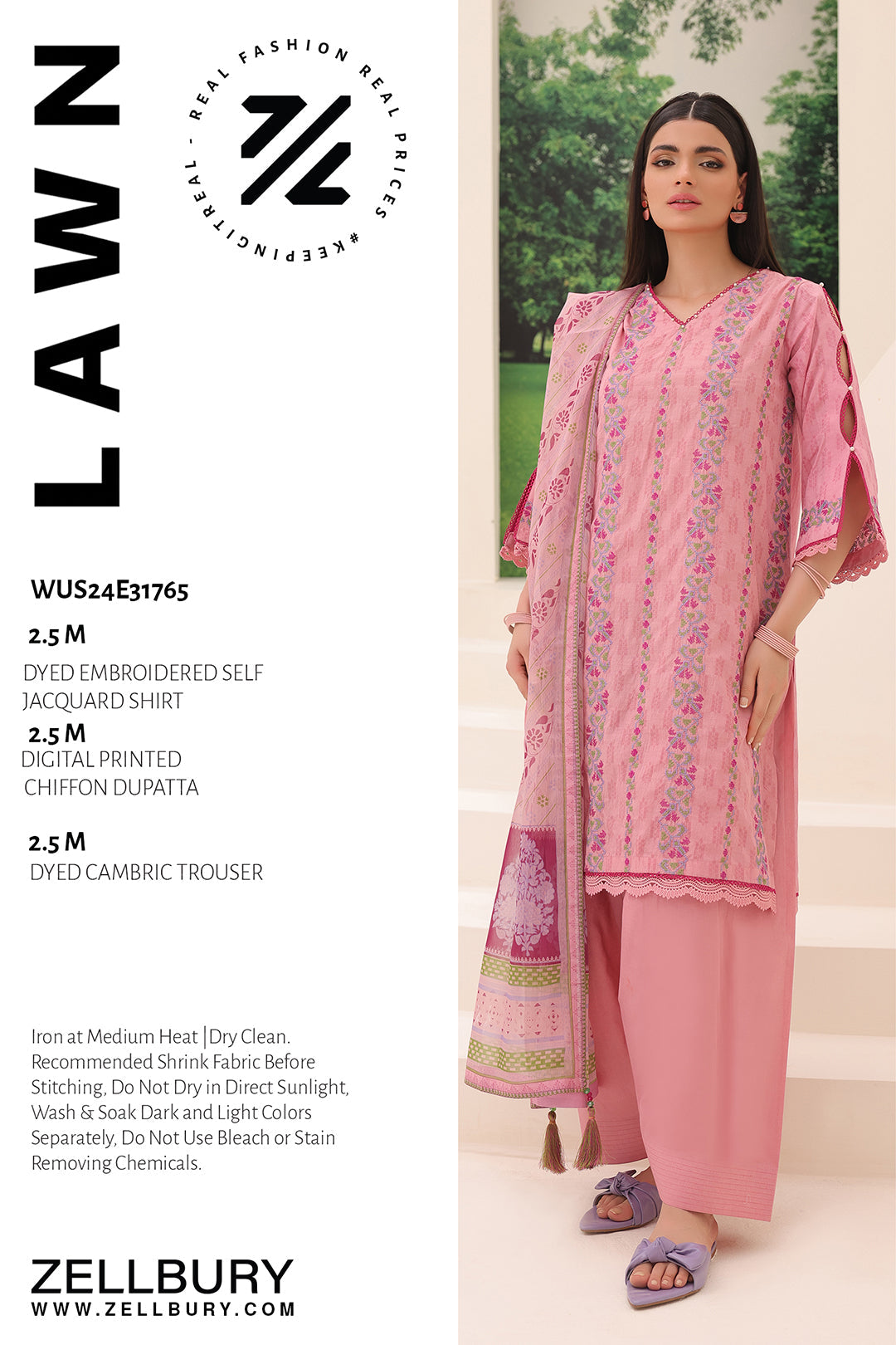 Zellbury | Unstitched 3 Piece Jacquard | Embroidered Shirt Shalwar Dupatta - 1765 - by - Libasekhas UK - Registered Vendor of : Zellbury Women - 100% Original Designer Dresss
