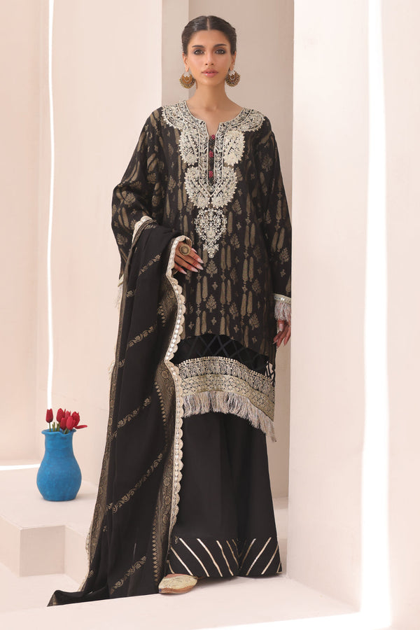 Zellbury | Unstitched 3 Piece Jacquard | Embroidered Shirt Shalwar Dupatta - 1799 - by - Libasekhas UK - Registered Vendor of : Zellbury Women - 100% Original Designer Dresss