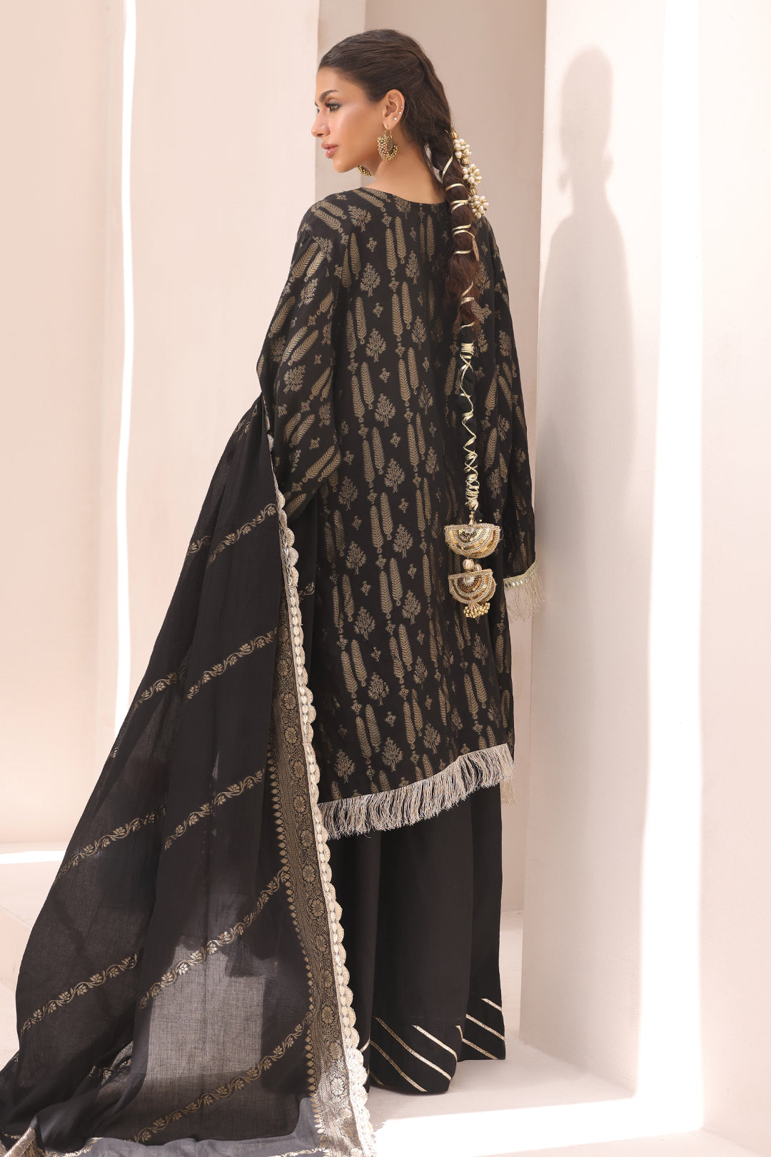 Zellbury | Unstitched 3 Piece Jacquard | Embroidered Shirt Shalwar Dupatta - 1799 - by - Libasekhas UK - Registered Vendor of : Zellbury Women - 100% Original Designer Dresss