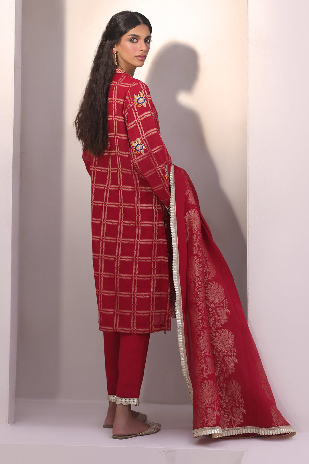 Zellbury | Unstitched 3 Piece Jacquard | Embroidered Shirt Shalwar Dupatta - 1803 - by - Libasekhas UK - Registered Vendor of : Zellbury Women - 100% Original Designer Dresss