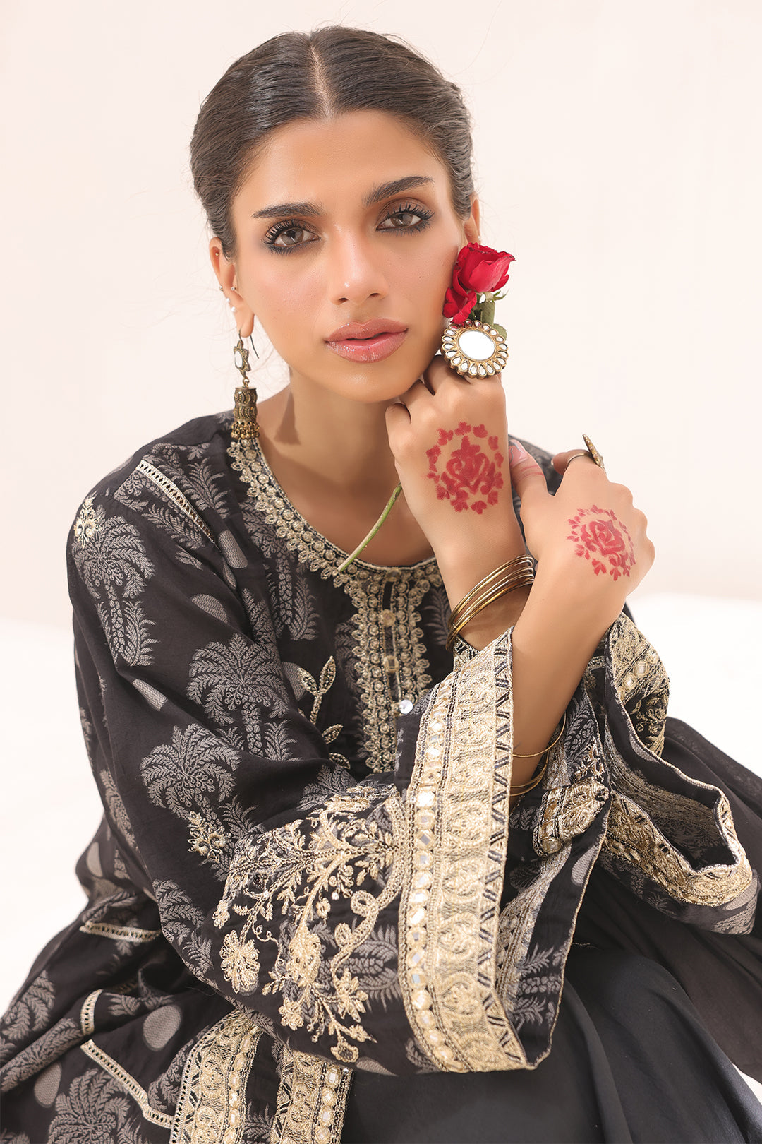 Zellbury | Unstitched 3 Piece Jacquard | Embroidered Shirt Shalwar Dupatta - 1806 - by - Libasekhas UK - Registered Vendor of : Zellbury Women - 100% Original Designer Dresss