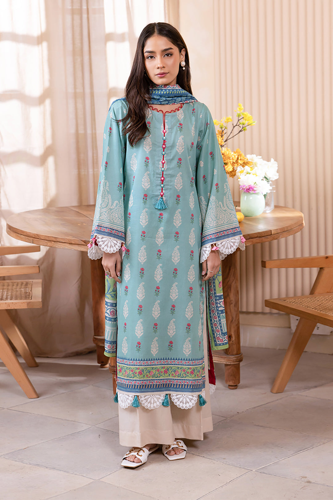 Zellbury | Unstitched 2 Piece Lawn | Shirt Dupatta - 1021 - by - Libasekhas UK - Registered Vendor of : Zellbury Women - 100% Original Designer Dresss