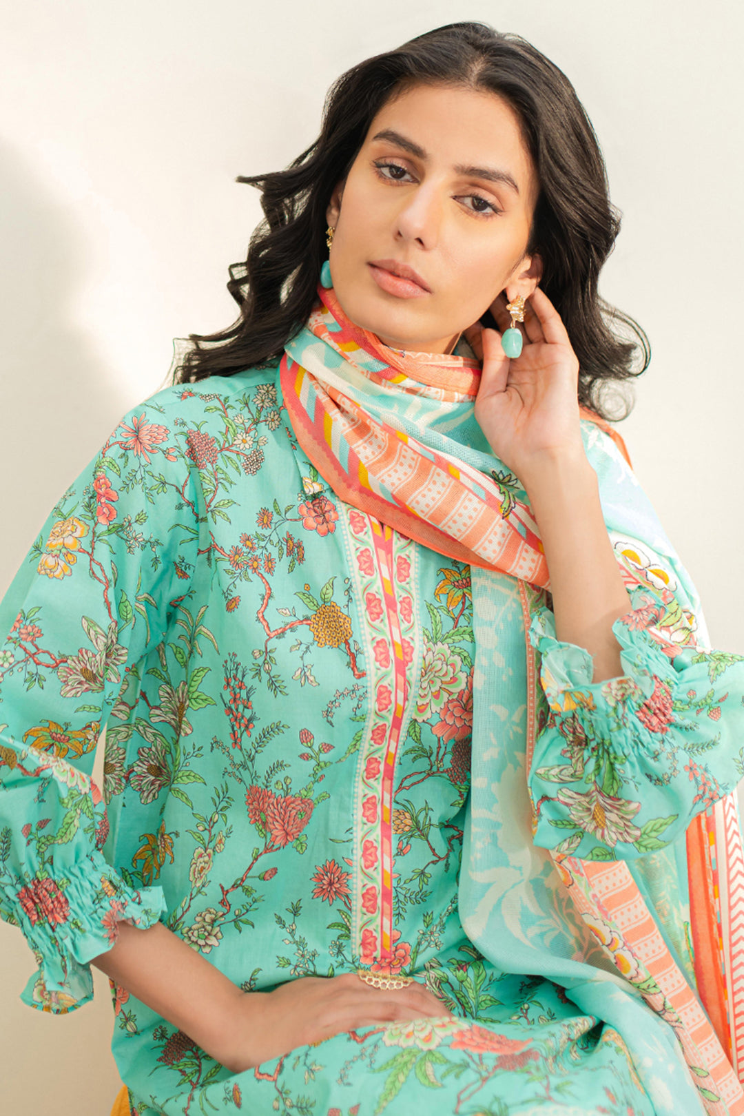 Zellbury | Unstitched 2 Piece Lawn | Shirt Dupatta - 1157 - by - Libasekhas UK - Registered Vendor of : Zellbury Women - 100% Original Designer Dresss