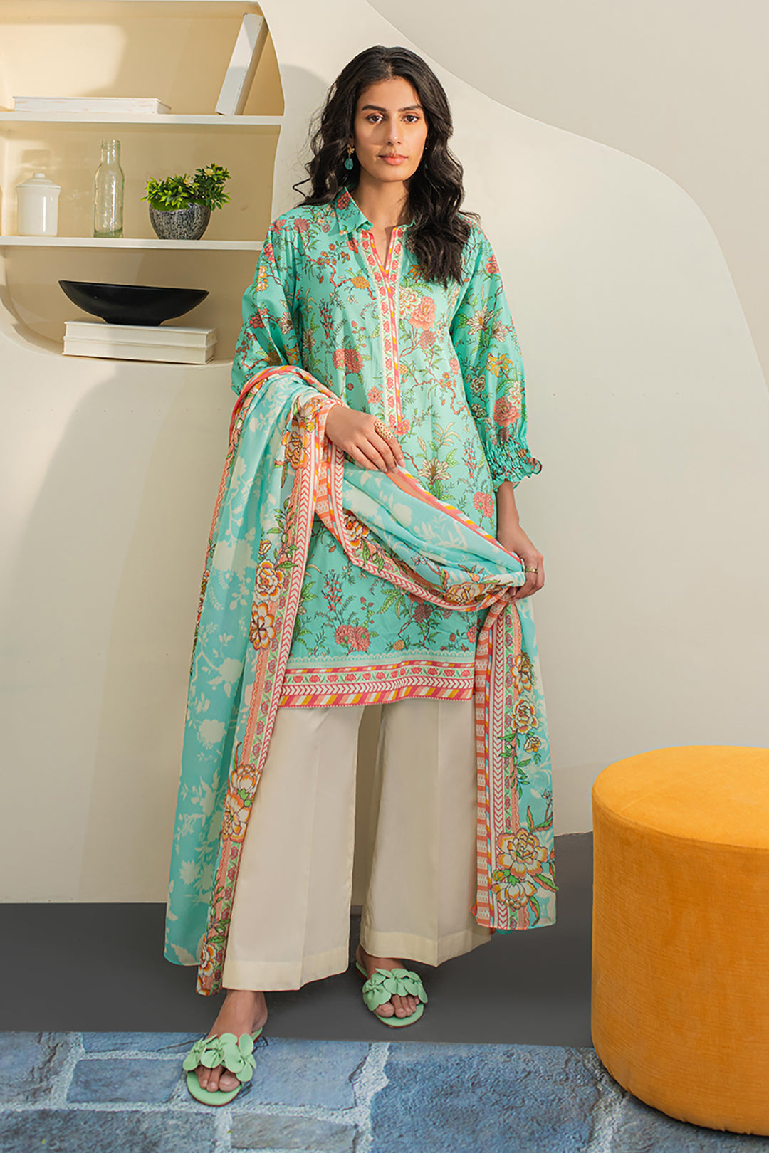 Zellbury | Unstitched 2 Piece Lawn | Shirt Dupatta - 1157 - by - Libasekhas UK - Registered Vendor of : Zellbury Women - 100% Original Designer Dresss