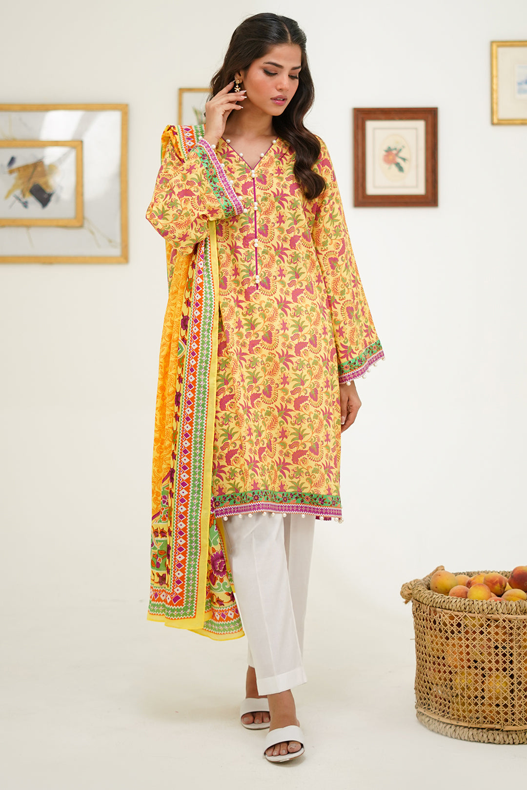 Zellbury | Unstitched 2 Piece Lawn | Shirt Dupatta - 1300 - by - Libasekhas UK - Registered Vendor of : Zellbury Women - 100% Original Designer Dresss