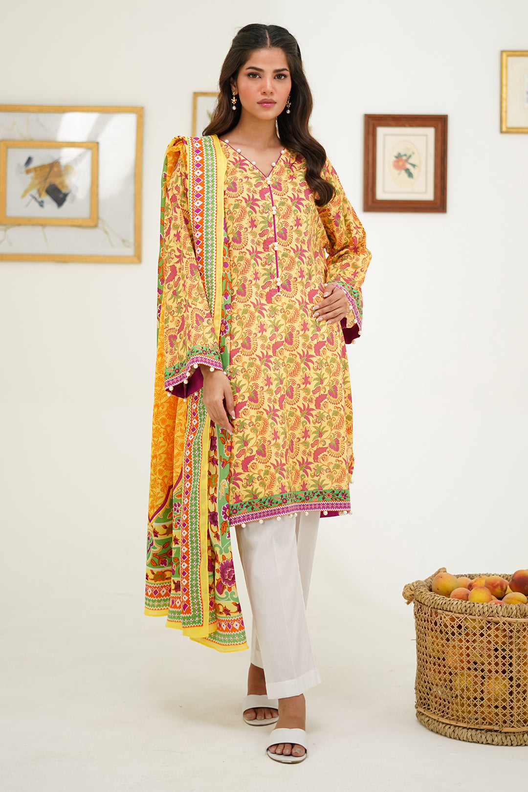 Zellbury | Unstitched 2 Piece Lawn | Shirt Dupatta - 1300 - by - Libasekhas UK - Registered Vendor of : Zellbury Women - 100% Original Designer Dresss