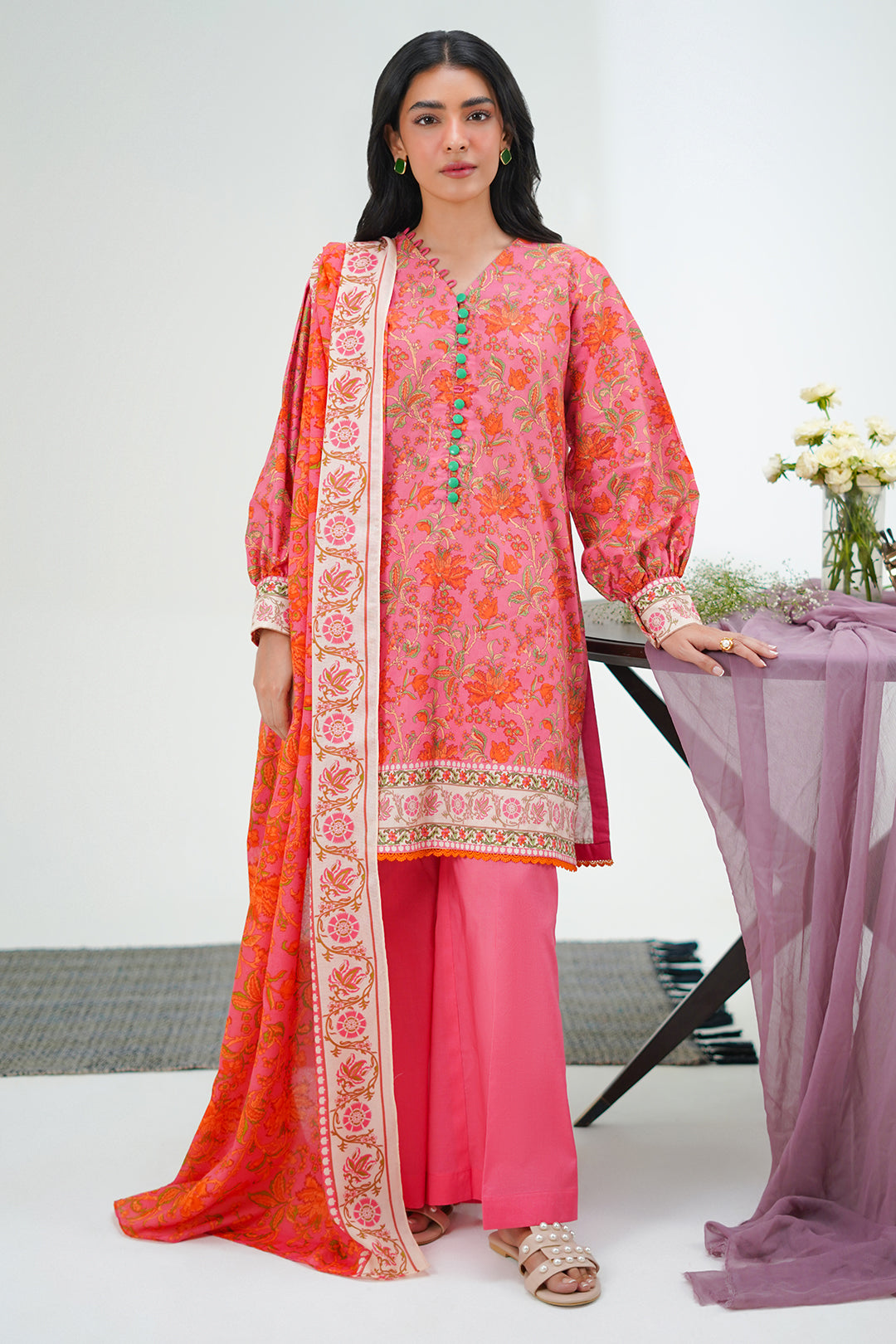 Zellbury | Unstitched 2 Piece Lawn | Shirt Dupatta - 1301 - by - Libasekhas UK - Registered Vendor of : Zellbury Women - 100% Original Designer Dresss