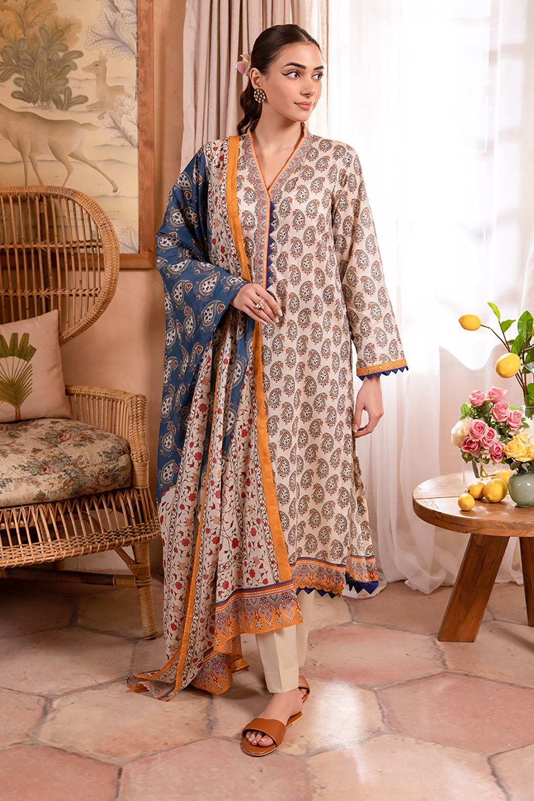 Zellbury | Unstitched 3 Piece Lawn | Shirt Shalwar Dupatta - 1067 - by - Libasekhas UK - Registered Vendor of : Zellbury Women - 100% Original Designer Dresss