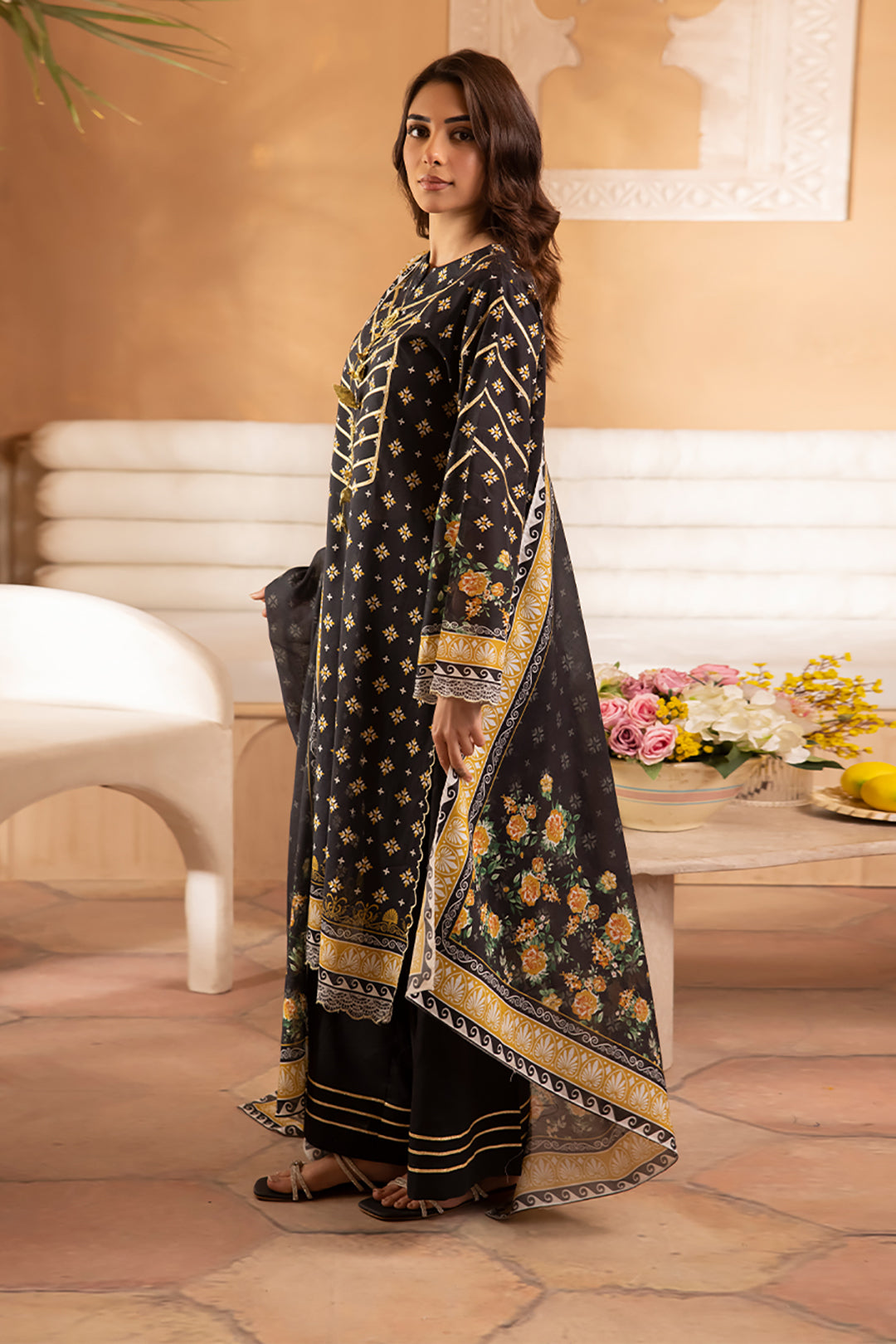 Zellbury | Unstitched 3 Piece Lawn | Shirt Shalwar Dupatta - 1081 - by - Libasekhas UK - Registered Vendor of : Zellbury Women - 100% Original Designer Dresss