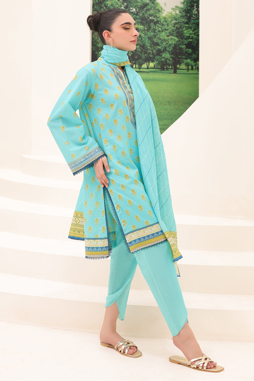 Zellbury | Unstitched 3 Piece Lawn | Shirt Shalwar Dupatta - 1191 - by - Libasekhas UK - Registered Vendor of : Zellbury Women - 100% Original Designer Dresss