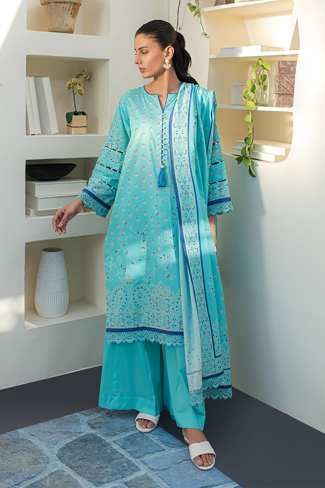 Zellbury | Unstitched 3 Piece Lawn | Shirt Shalwar Dupatta - 1198 - by - Libasekhas UK - Registered Vendor of : Zellbury Women - 100% Original Designer Dresss