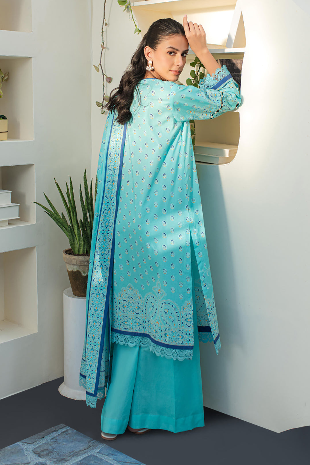 Zellbury | Unstitched 3 Piece Lawn | Shirt Shalwar Dupatta - 1198 - by - Libasekhas UK - Registered Vendor of : Zellbury Women - 100% Original Designer Dresss