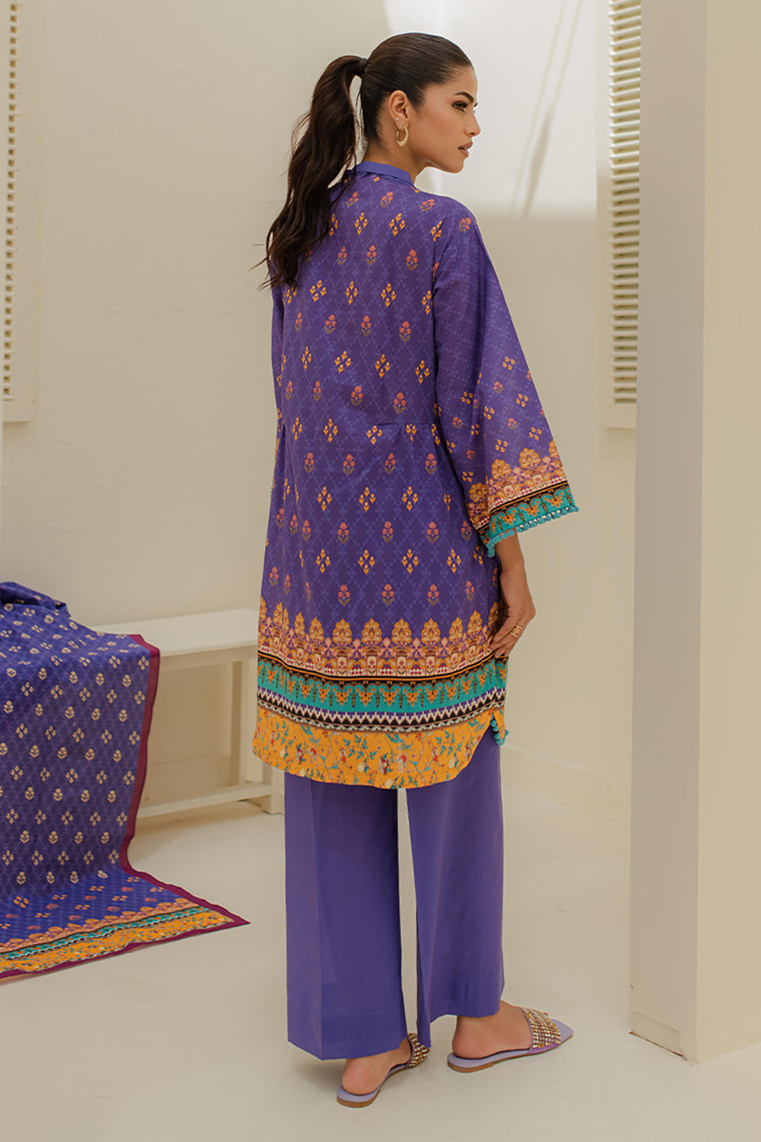 Zellbury | Unstitched 3 Piece Lawn | Shirt Shalwar Dupatta - 1215 - by - Libasekhas UK - Registered Vendor of : Zellbury Women - 100% Original Designer Dresss