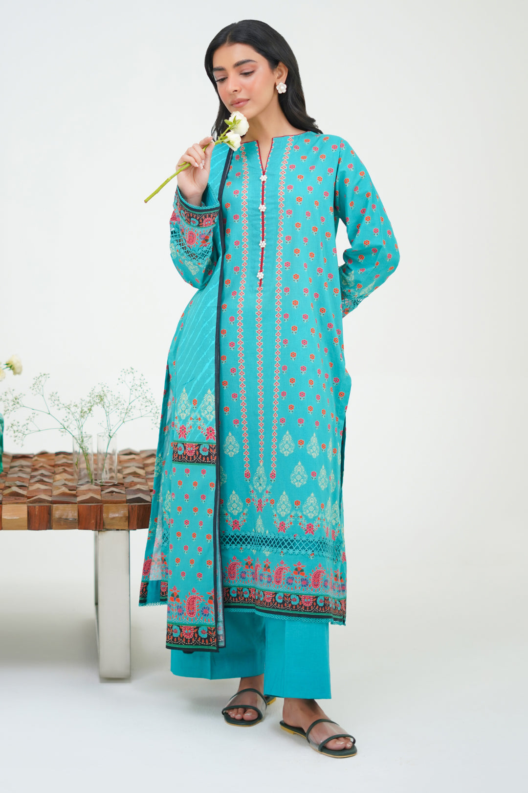 Zellbury | Unstitched 3 Piece Lawn | Shirt Shalwar Dupatta - 1227 - by - Libasekhas UK - Registered Vendor of : Zellbury Women - 100% Original Designer Dresss