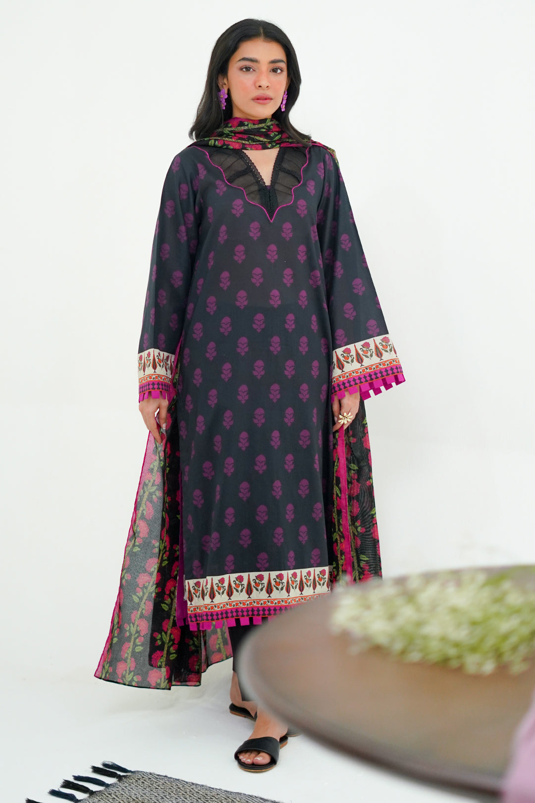 Zellbury | Unstitched 3 Piece Lawn | Shirt Shalwar Dupatta - 1324 - by - Libasekhas UK - Registered Vendor of : Zellbury Women - 100% Original Designer Dresss