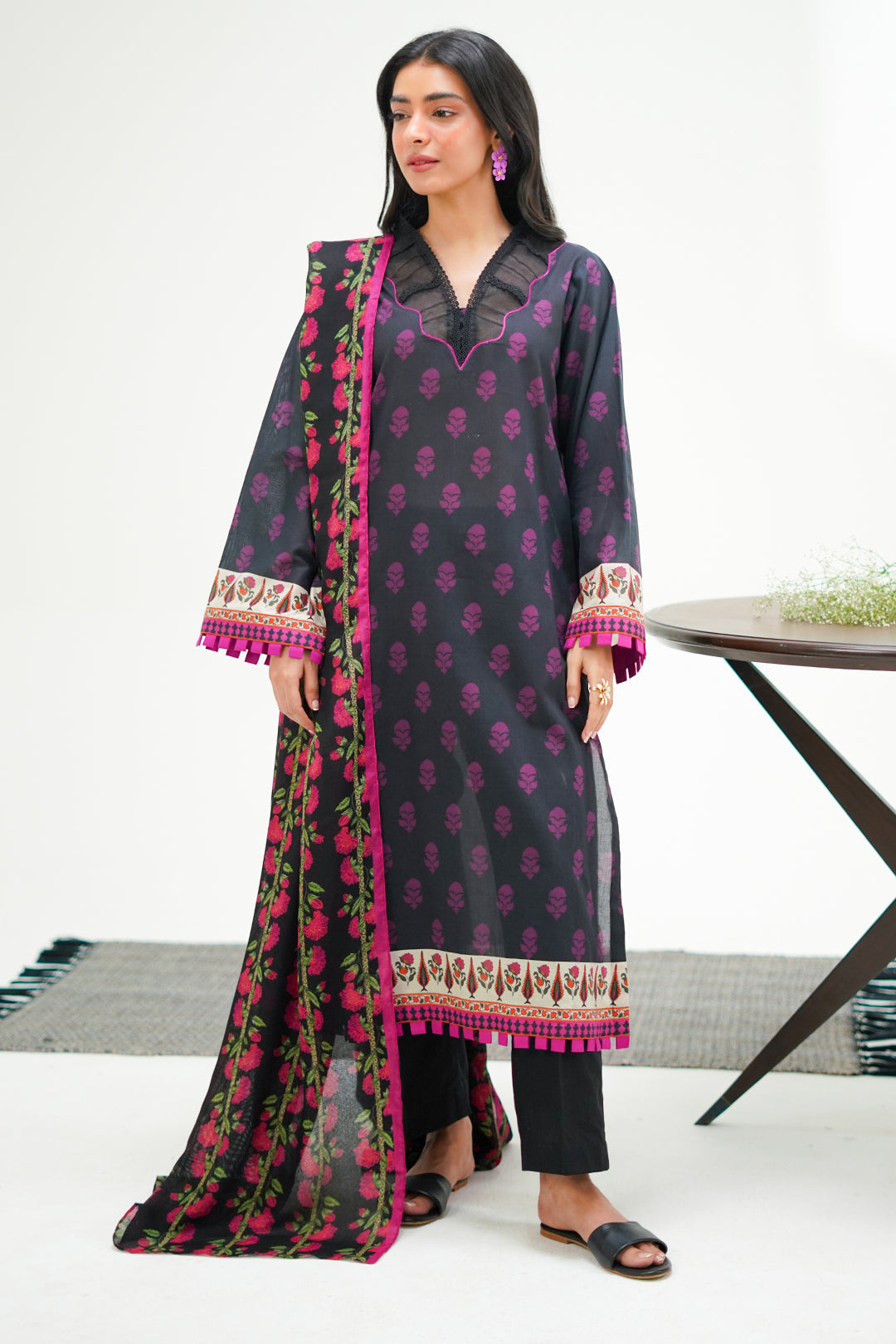 Zellbury | Unstitched 3 Piece Lawn | Shirt Shalwar Dupatta - 1324 - by - Libasekhas UK - Registered Vendor of : Zellbury Women - 100% Original Designer Dresss