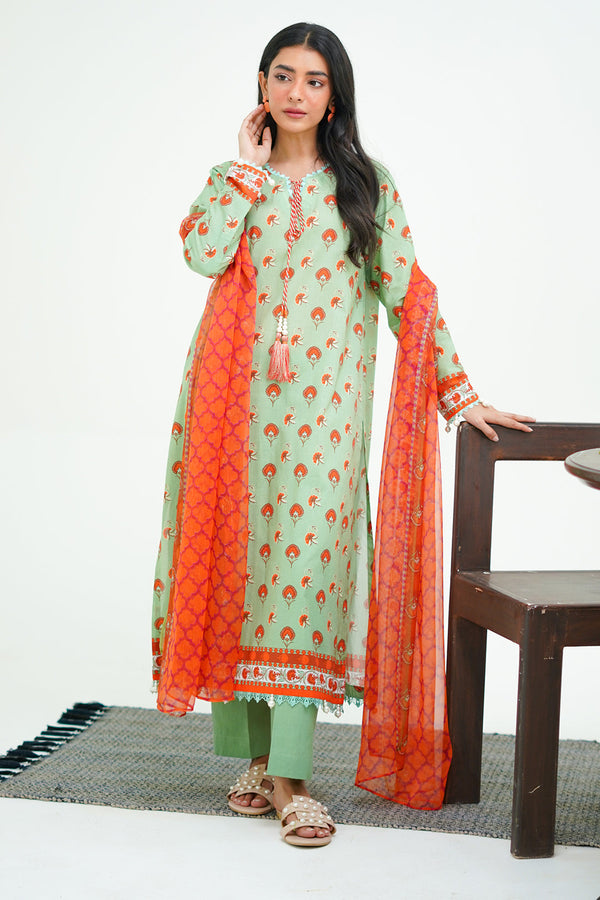 Zellbury | Unstitched 3 Piece Lawn | Shirt Shalwar Dupatta - 1325 - by - Libasekhas UK - Registered Vendor of : Zellbury Women - 100% Original Designer Dresss
