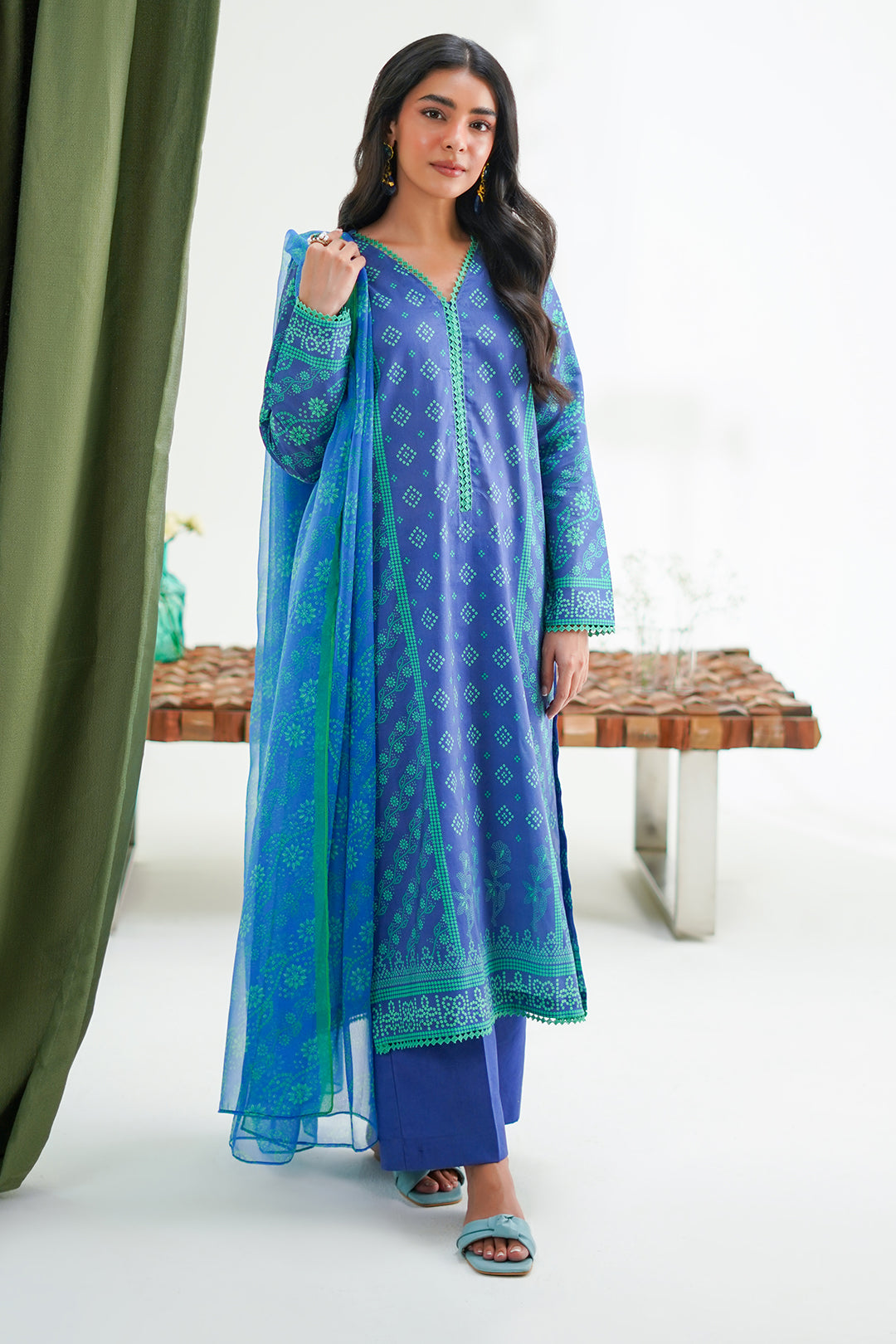 Zellbury | Unstitched 3 Piece Lawn | Shirt Shalwar Dupatta - 1417 - by - Libasekhas UK - Registered Vendor of : Zellbury Women - 100% Original Designer Dresss