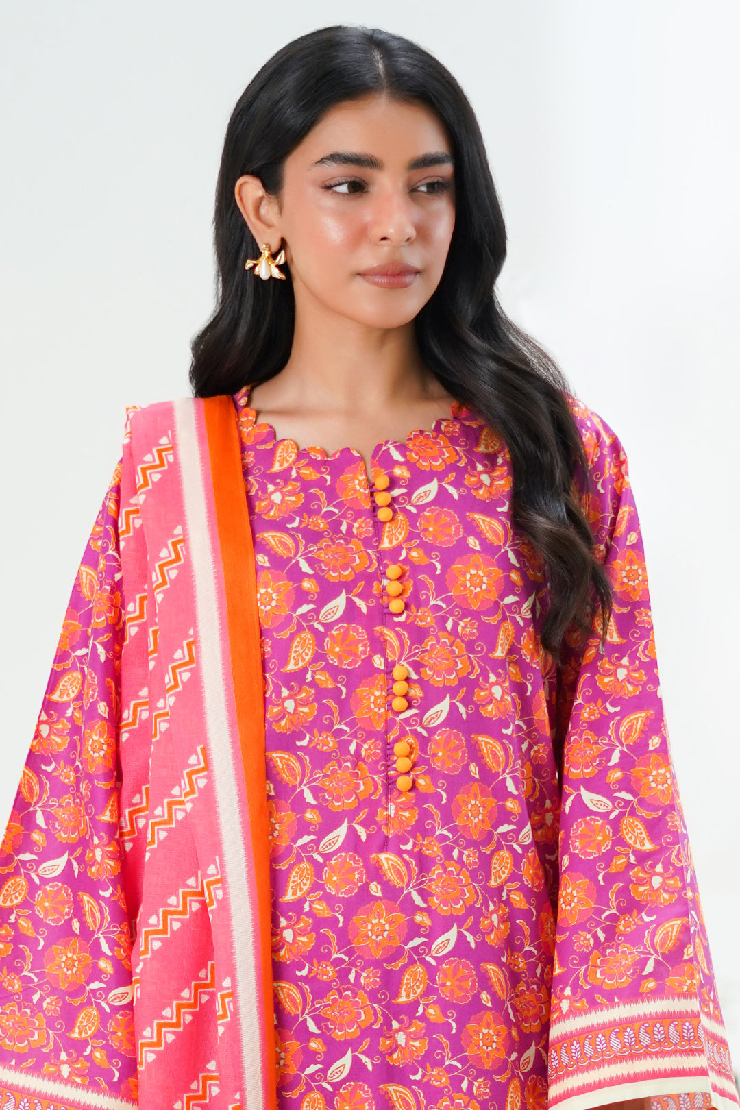 Zellbury | Unstitched 3 Piece Lawn | Shirt Shalwar Dupatta - 1421 - by - Libasekhas UK - Registered Vendor of : Zellbury Women - 100% Original Designer Dresss
