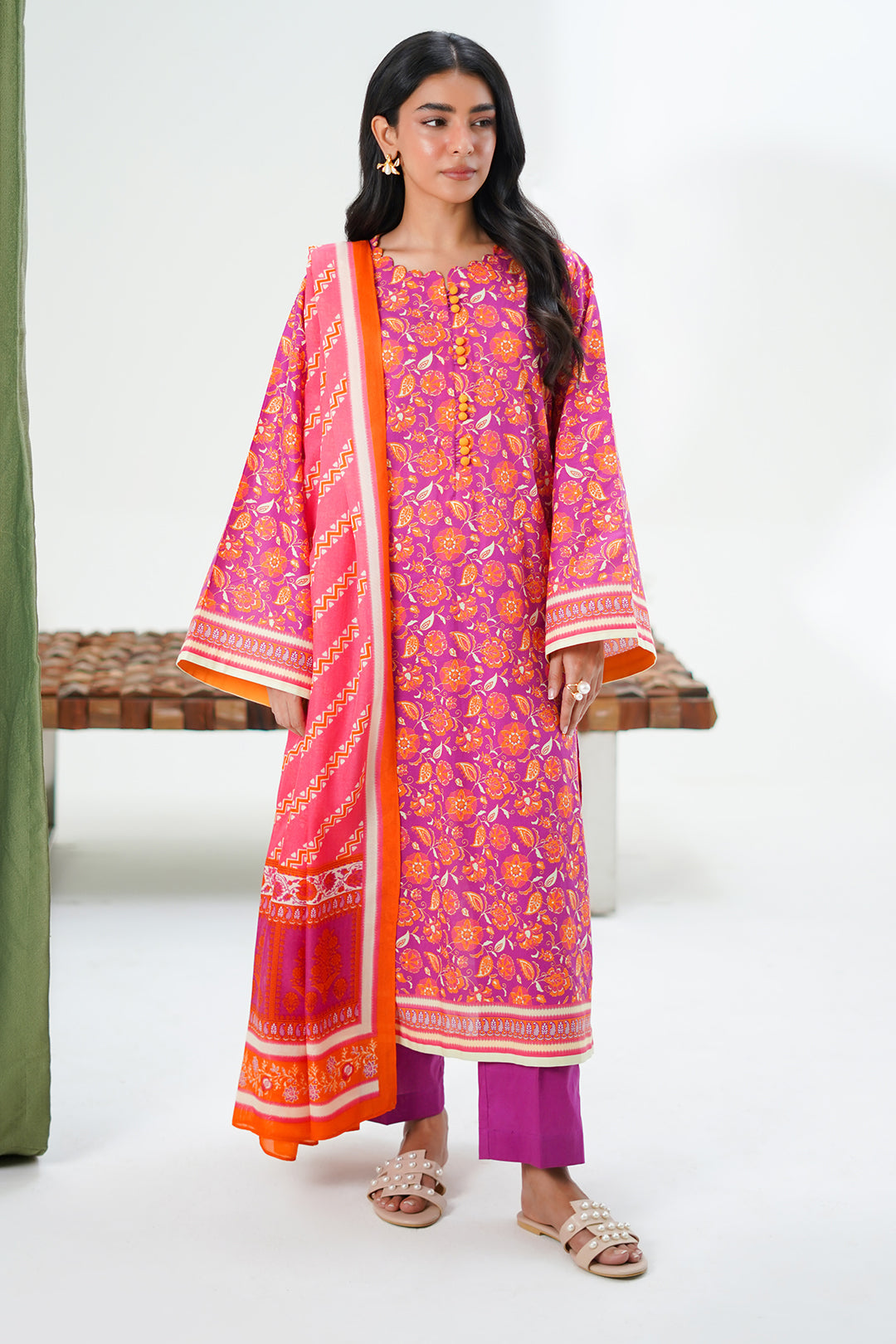 Zellbury | Unstitched 3 Piece Lawn | Shirt Shalwar Dupatta - 1421 - by - Libasekhas UK - Registered Vendor of : Zellbury Women - 100% Original Designer Dresss