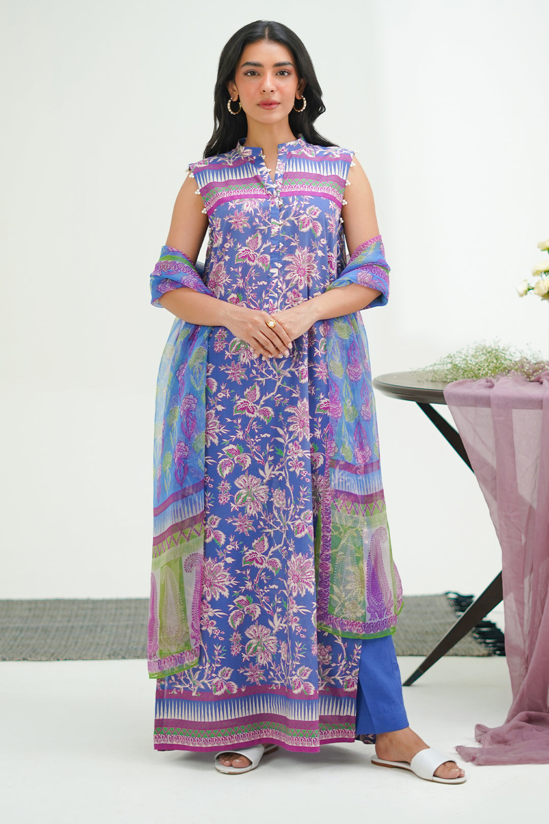 Zellbury | Unstitched 3 Piece Lawn | Shirt Shalwar Dupatta - 1501 - by - Libasekhas UK - Registered Vendor of : Zellbury Women - 100% Original Designer Dresss