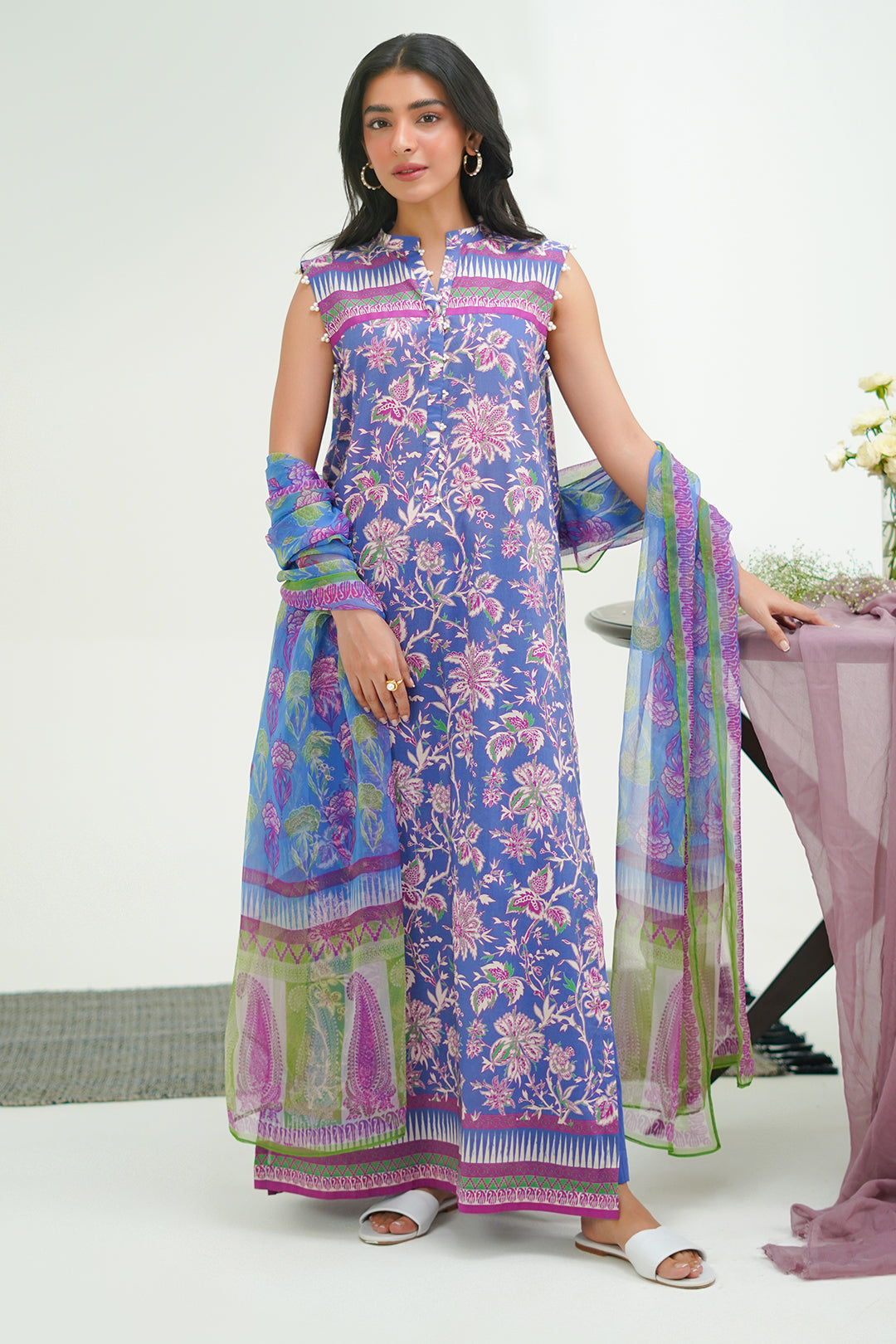 Zellbury | Unstitched 3 Piece Lawn | Shirt Shalwar Dupatta - 1501 - by - Libasekhas UK - Registered Vendor of : Zellbury Women - 100% Original Designer Dresss
