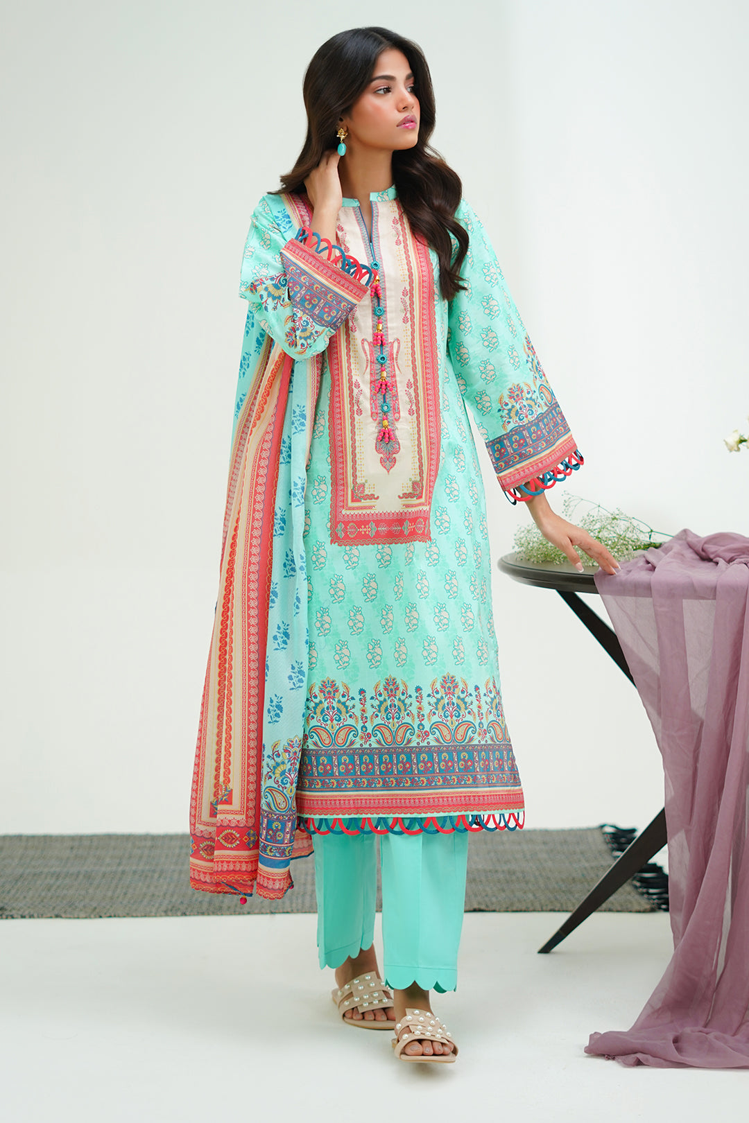 Zellbury | Unstitched 3 Piece Lawn | Shirt Shalwar Dupatta - 1504 - by - Libasekhas UK - Registered Vendor of : Zellbury Women - 100% Original Designer Dresss